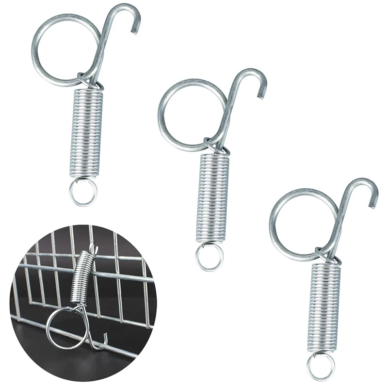 Dong Huang - 4 pièces loquets à ressort métalliques 75 mm pour porte de cage animale – à une main