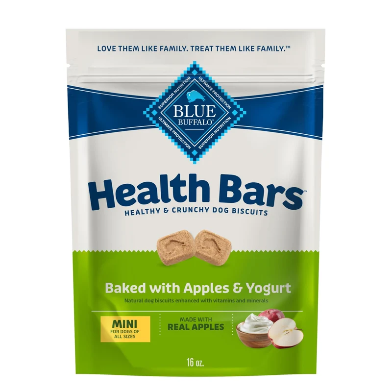 Blue Buffalo Health Bars Mini – Biscuits croquants pour chien, Pommes & Yaourt, 16 oz
