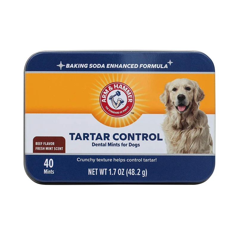 Arm & Hammer – Mints Dentaires pour Chiens | Contrôle du tartre et de la plaque | Saveur Boeuf, 40 pièces
