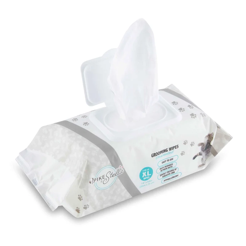 110 Lingettes de Toilettage Cudlie – Lavande, Aloe, Sans Parfum – Hypoallergéniques & Extra-Durables pour Chiens et Chats
