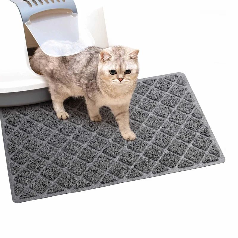 BOOMIBOO Tapis Litière pour Chat – 23x14 po, Antidérapant, Imperméable, Facile à Nettoyer