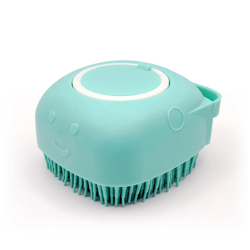 HamInWay Brosse Bain Chien 2-en-1 avec Shampoing Intégré – Silicone Doux et Poignée Anti-Glisse