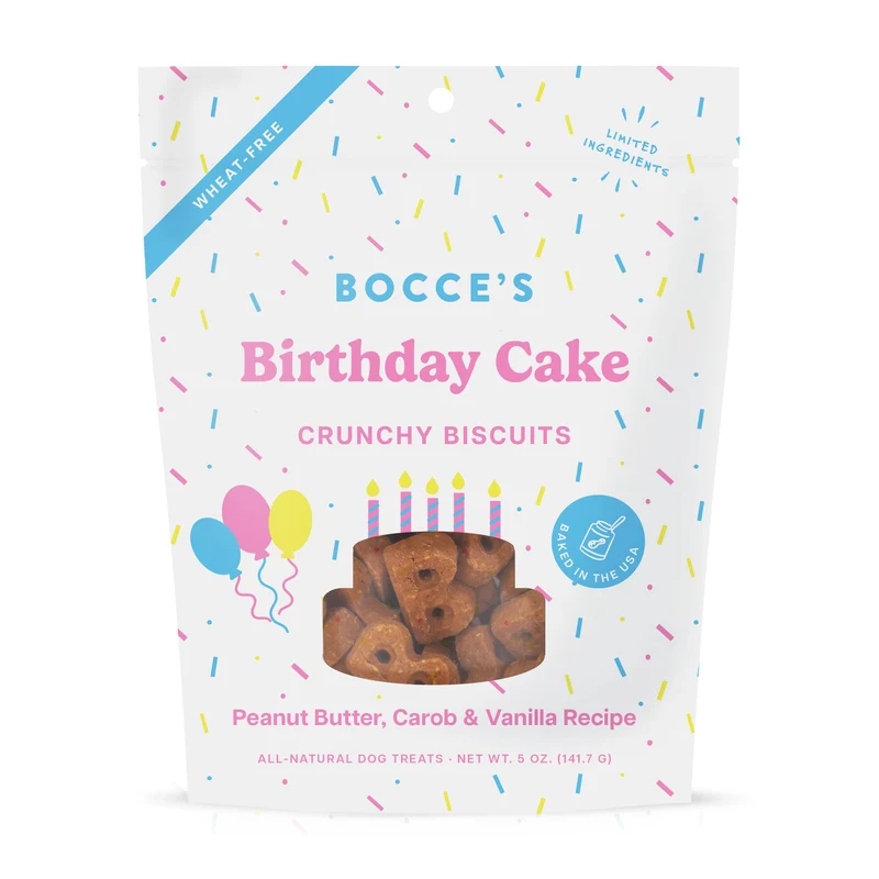 Bocce's Bakery – Biscuits d'anniversaire pour chiens (édition spéciale sans blé) – 5 oz, fabriqué aux États‑Unis