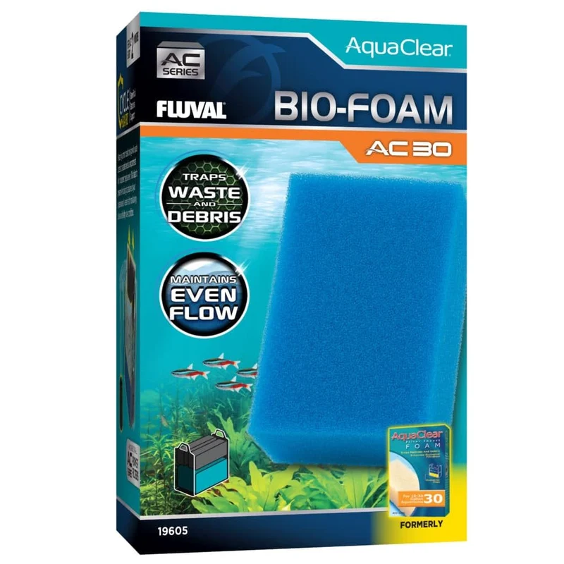 Fluval Bio-Foam pour filtre AC30 – Mousse de filtration pour aquariums eau douce et eau salée