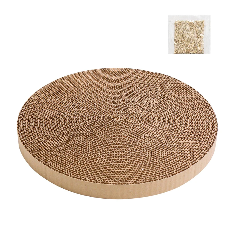 Roadtofree Tapis de grattage rond pour chat – Rechange en carton 10 po, épaisseur 0,87 po, 1 pièce