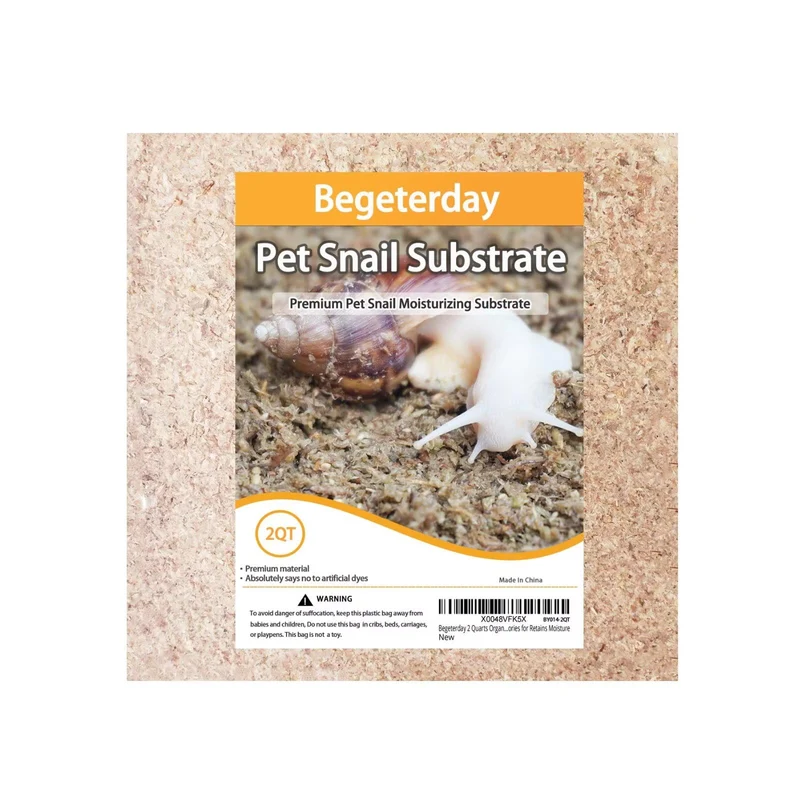 Begeterday Substrat Fibre Bio – 2 Quarts pour Escargots, Accessoires de Terrarium qui Retiennent l'Humidite