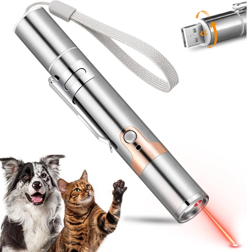 Koackl Jouet lumineux pour chat et chien — Rechargeable USB, 3 couleurs, jeu interactif intérieur