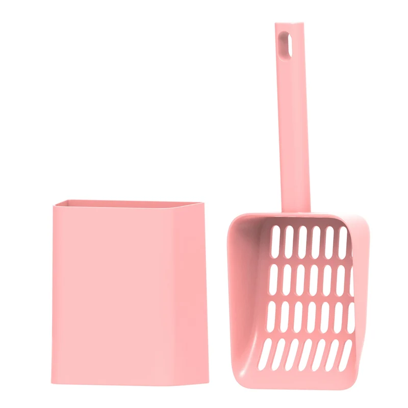 Hychipet Louche 2 en 1 pour Litière avec Support – Rose, Design Compact et Ergonomique