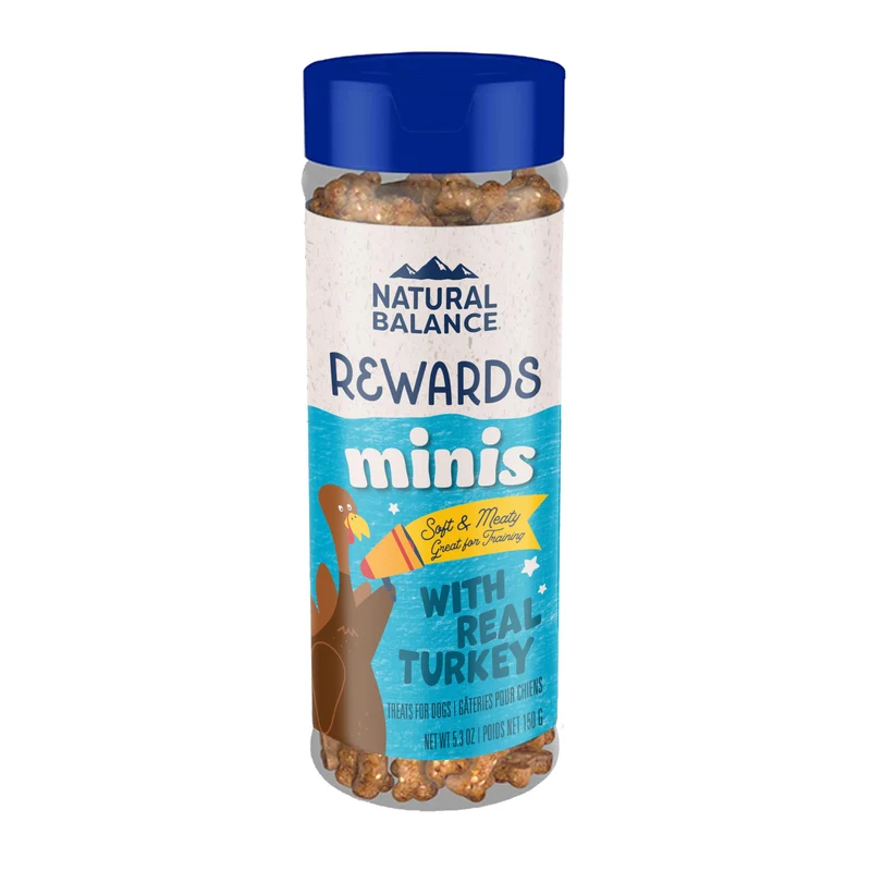 Natural Balance Mini-Rewards Dinde – Friandises d’entraînement sans céréales, 5,3 oz