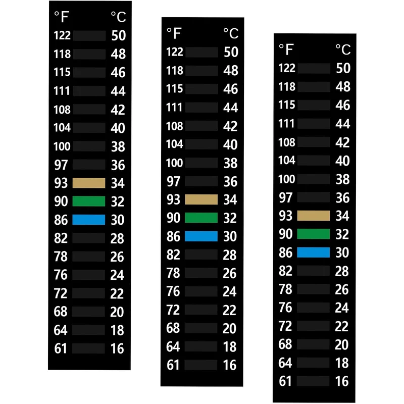 Asofelk | Bande thermométrique pour aquarium – 3 pièces, 15–50 °C, lecture facile