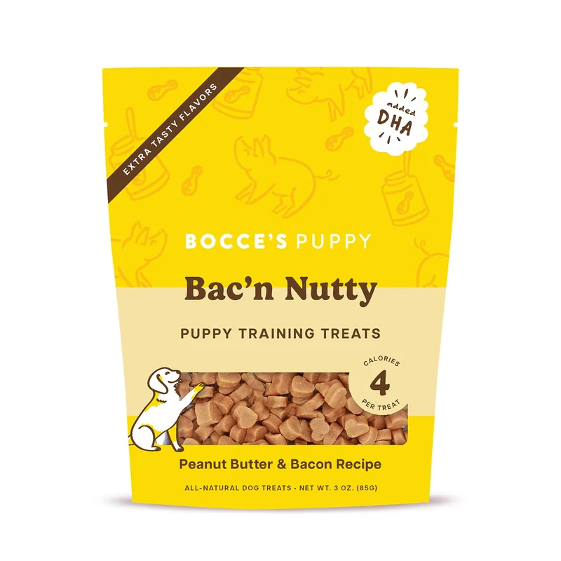 Bocce's Bakery Puppy Bac'n Nutty – Friandises d'entraînement sans blé pour chiens, 3 oz, fabriqué aux États‑Unis