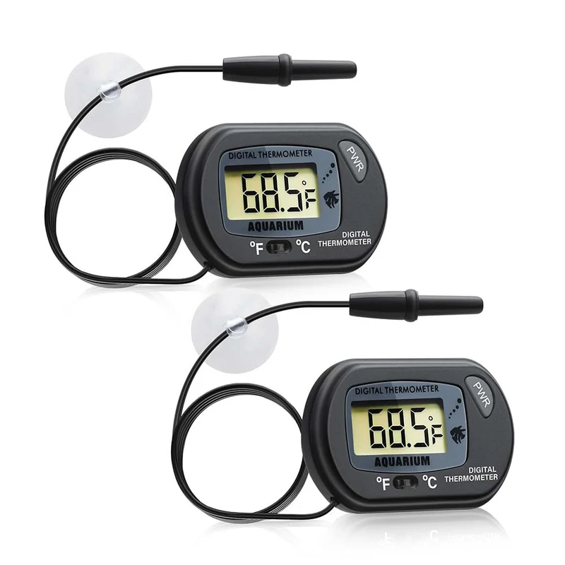 Novique Thermomètre Numérique d'Aquarium avec Sonde – Grand Écran LCD, ℉/℃