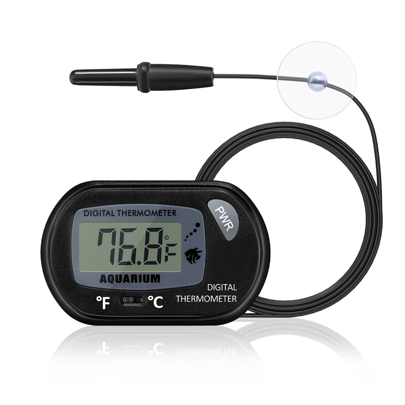 DaToo Thermomètre d'Aquarium — Grand Écran LCD, Mesure Précise ℉/℃, Ventouse