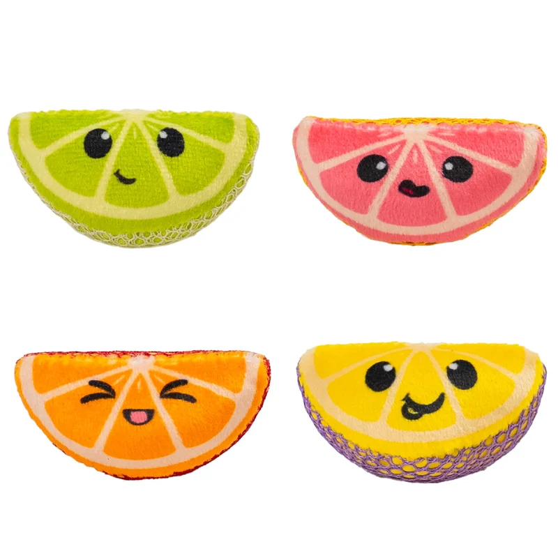 Catstages Fruits Dentaires pour Chats — 4 Pièces Douces et Texturées au Catnip, Multicolores