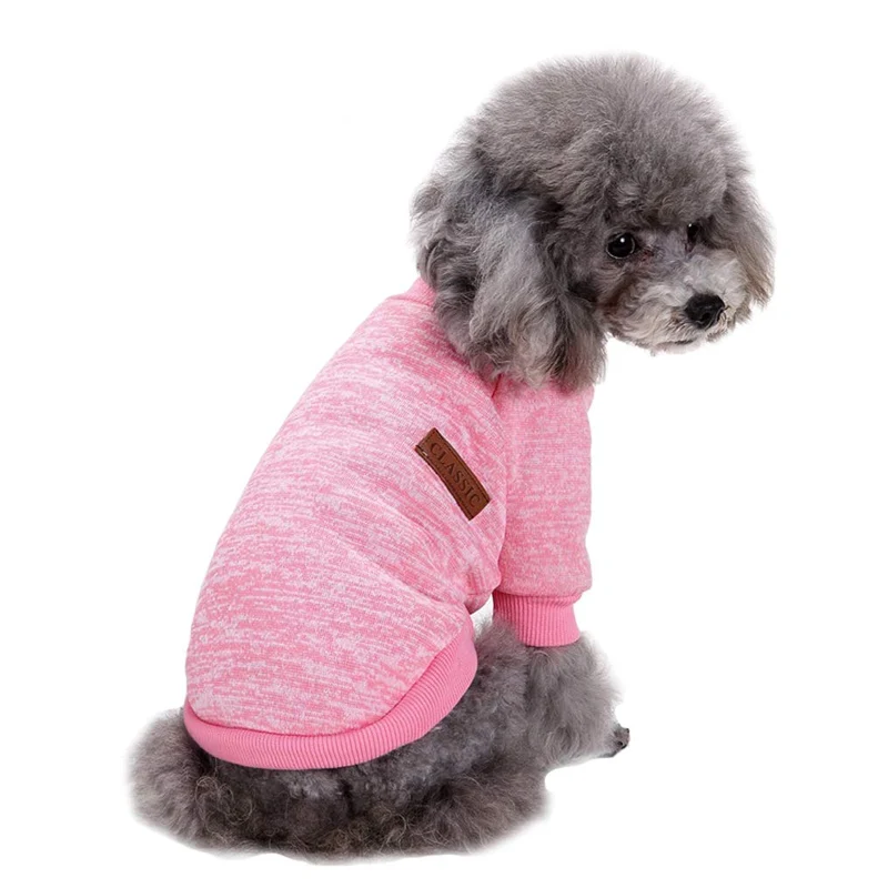 Jecikelon Pull Chien Doux Rose – Vêtement d'Hiver pour Petits Chiens et Chats (XXS-S, Rose)