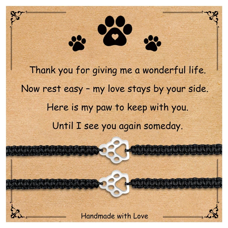 Uoiispet – 2 Bracelets Mémoriels pour Chiens et Chats | Cadeau Sympathie Départ d’Animal