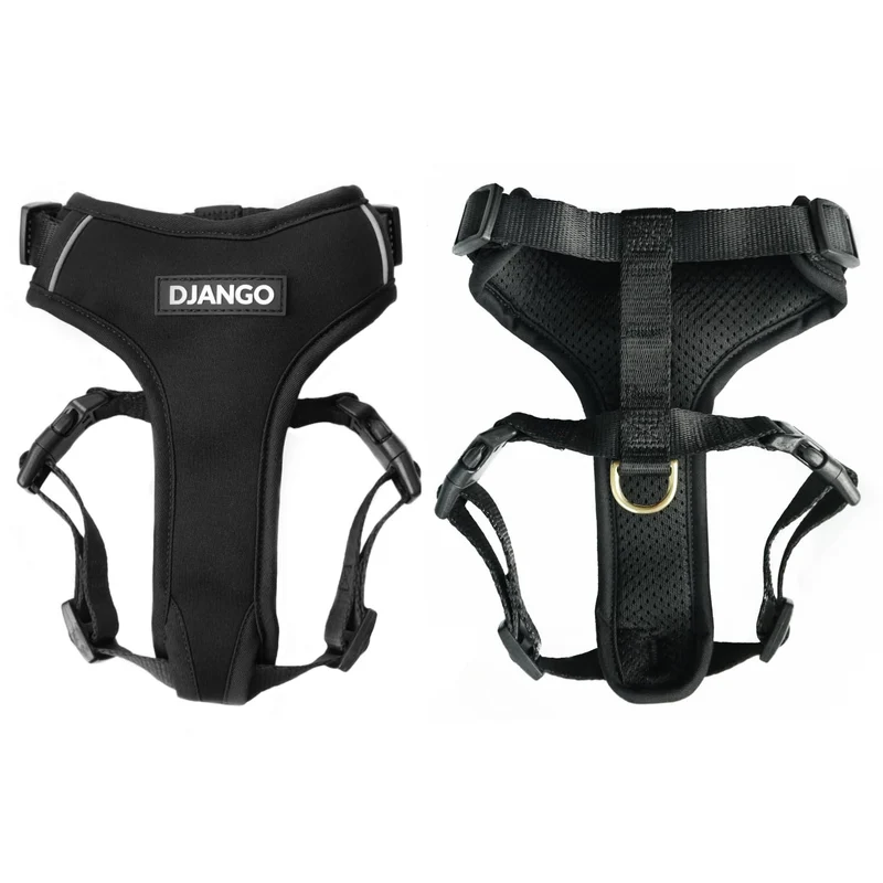 DJANGO Adventure Harnais pour Petit Chien – Néoprène Confortable, Réfléchissant et Ajustable