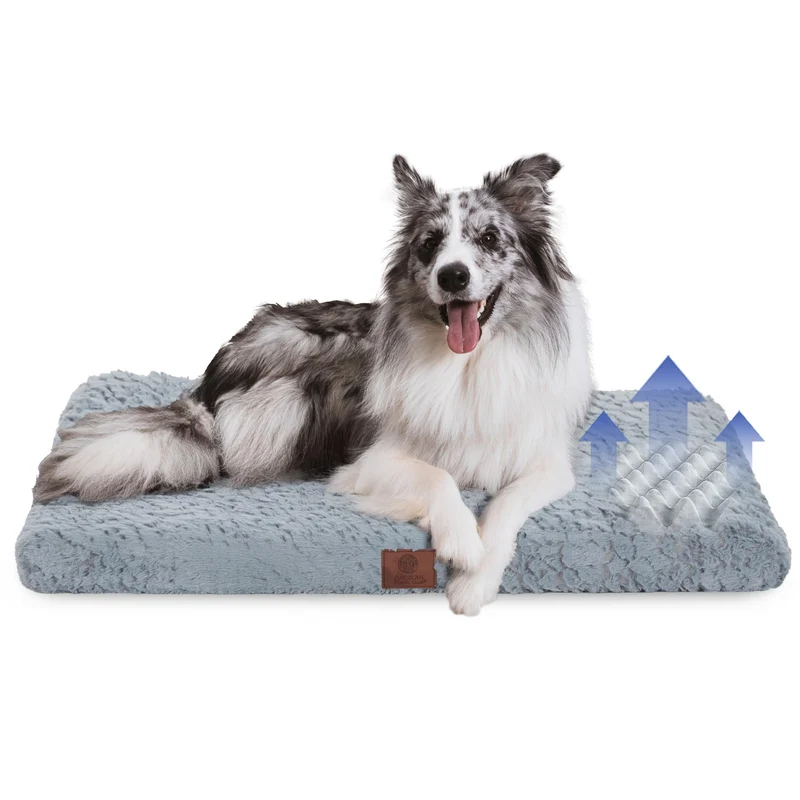 American Kennel Club Tapis Caisse Orthopédique en Mousse à Mémoire – Gris 36x23