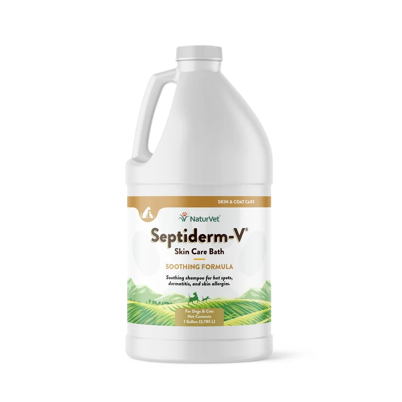 NaturVet Septiderm-V Bain – Shampoing pour Chiens et Chats (1 galon)