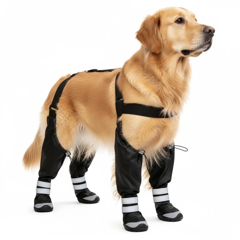 YAQUHO Bottes pour Chien XXL — Imperméables, Antidérapantes, Système Suspendeur