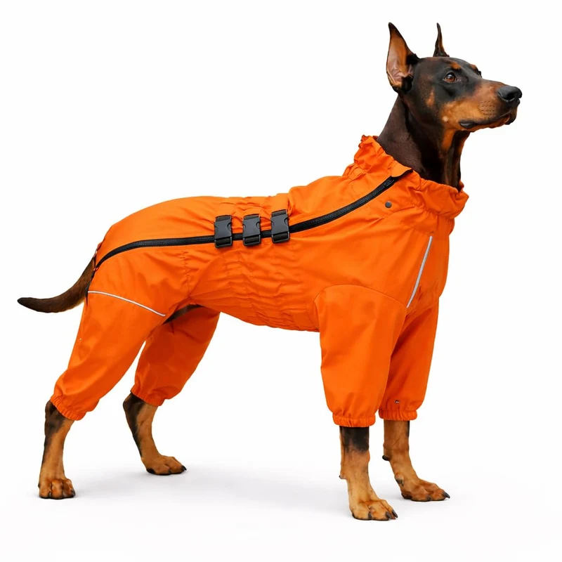 Lovelonglong Manteau Chien Étanche – Combinaison Pluie 4 Pattes avec Bandes Réfléchissantes et Ouverture Laisse