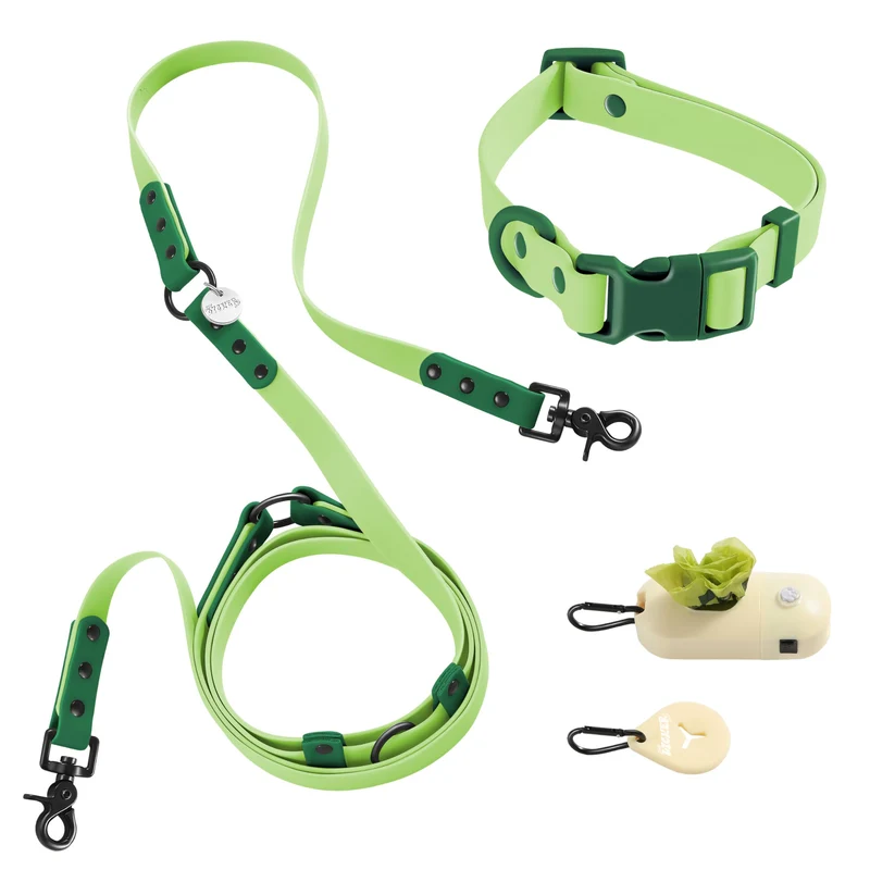 THE LICKER STORE WLK1005B-5SET Luna — Laisse mains-libres 6-en-1, LED rechargeable, sac à déchets Mojito