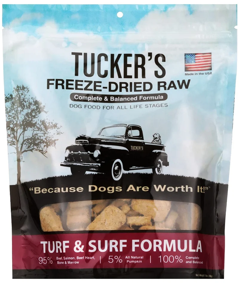 Tucker's Raw Frozen Lyophilisée Turf & Surf – Nourriture crue pour chien 14oz