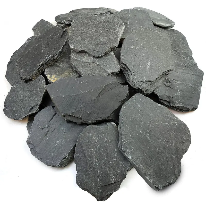 YISZM Roche d'Ardoise Naturelle pour Aquarium – Pierres Polies 5-7 Pouces, 20 lb