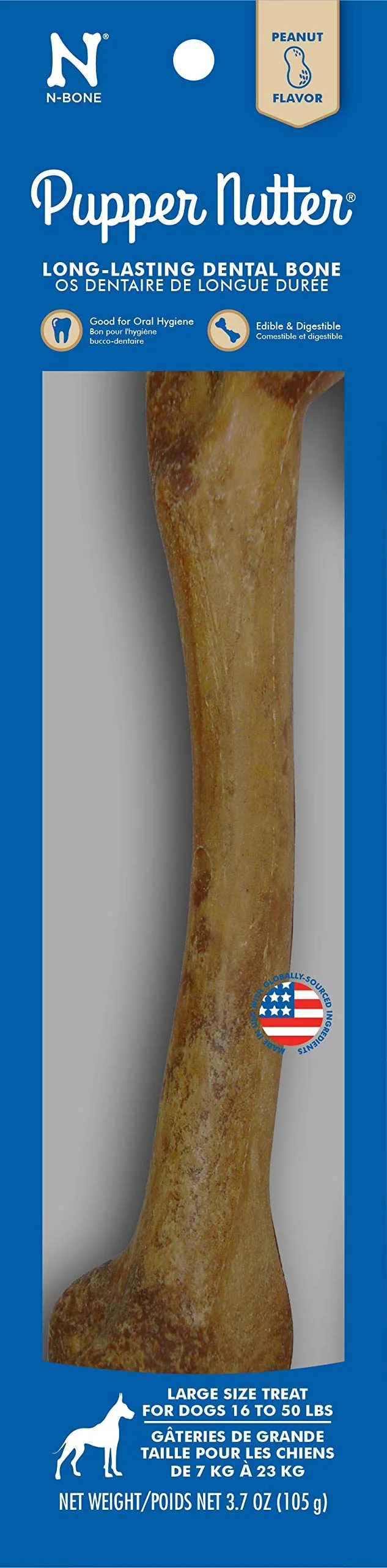N-Bone Pupper Nutter – Pâte de cacahuète pour chiens, Grand format 7 pouces