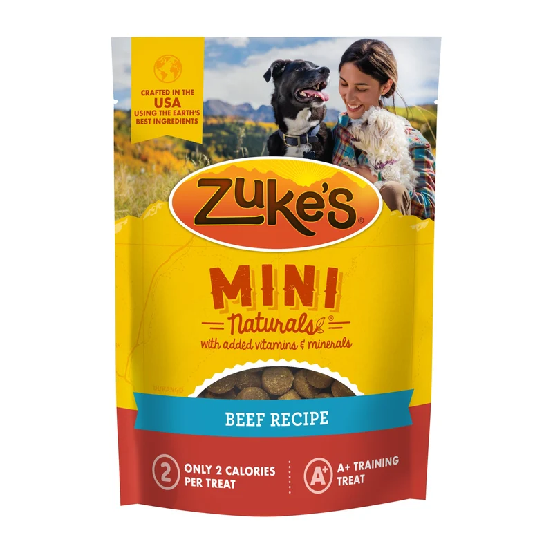 Zuke’s Mini Naturals Boeuf - Friandises douces et moelleuses pour l’entraînement, Poche de 170 g
