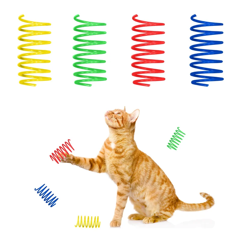 SPOT Jeux à ressort colorés pour chats – 10 pièces, 2 pouces, plastique sûr
