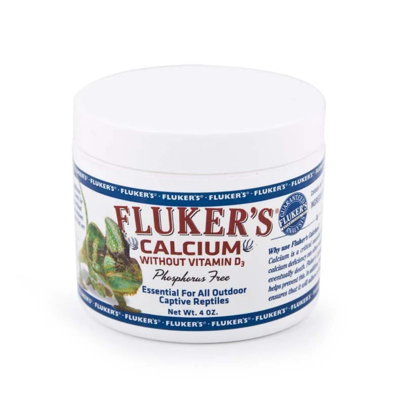Fluker's Calcium pour Reptiles sans vitamine D3 — Poudre Facile à Utiliser, Sans Phosphore