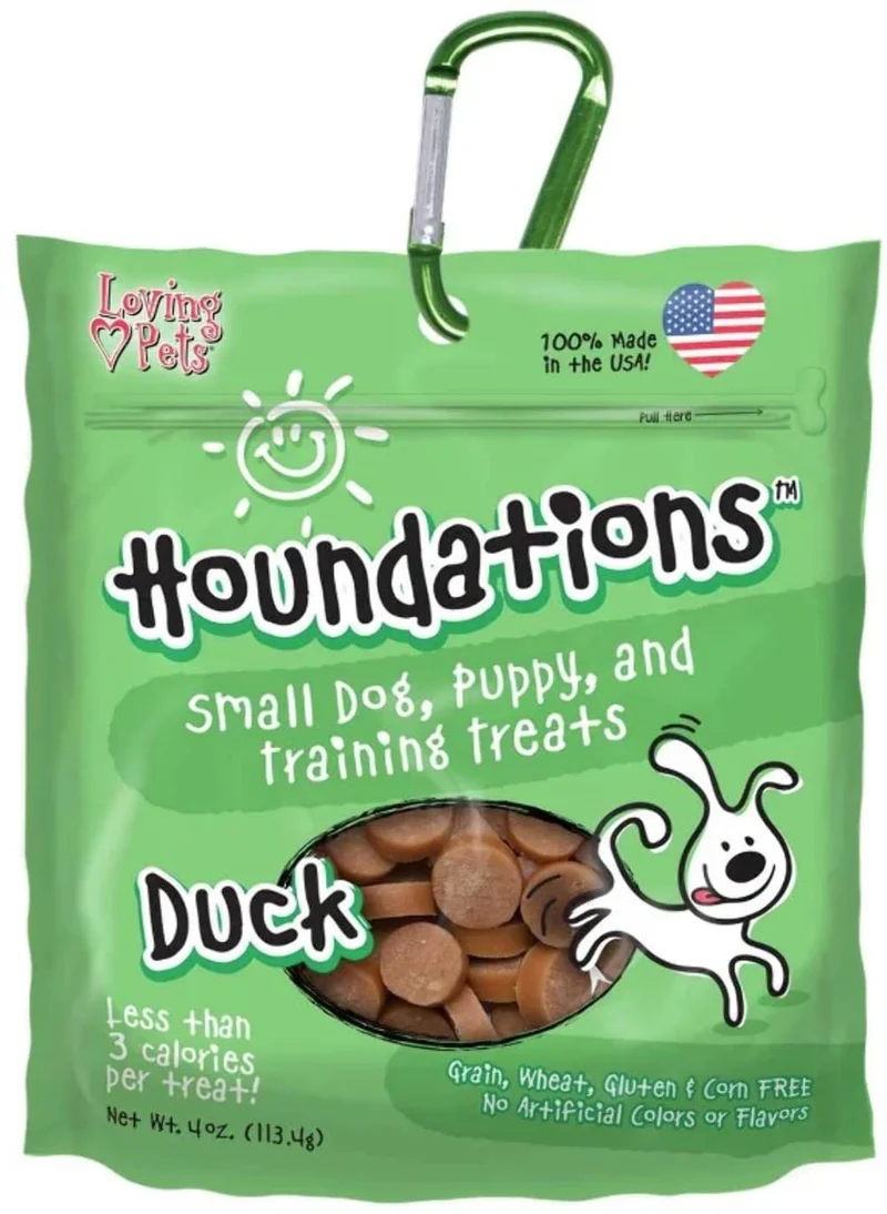 Loving Pets Houndations Friandises d'Entraînement au Canard pour Chiens – 4 oz