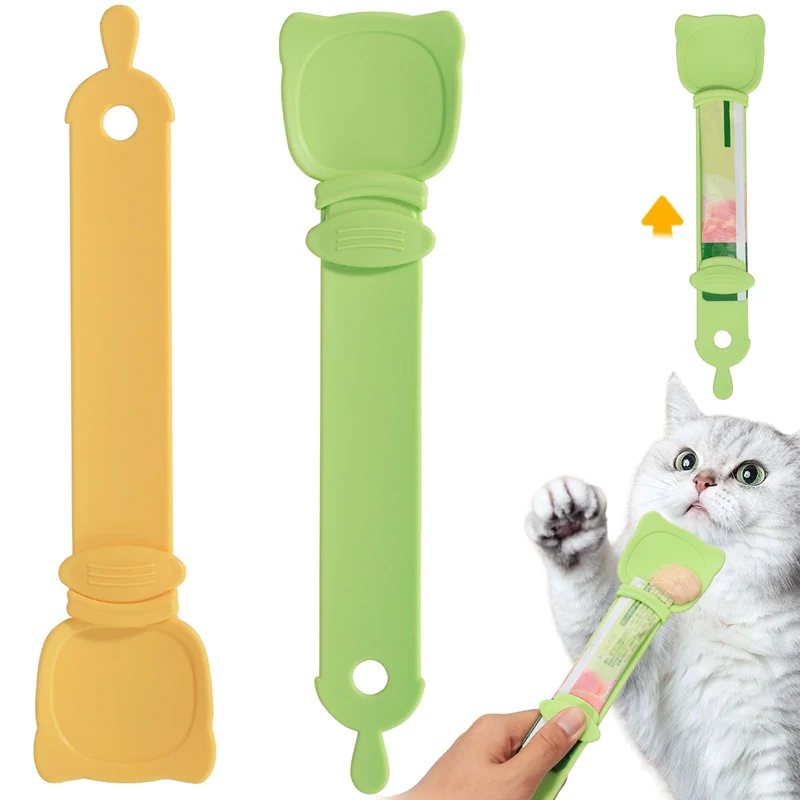 MeowAroma Cuillère-Distributeur de Friandises pour Chats – Coulissante pour Purée et Bisque, Lot de 2