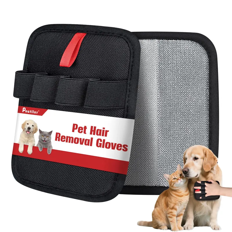 Gants Retrait Poils Poutilor – Chats & Chiens, Électrostatique et Lavables