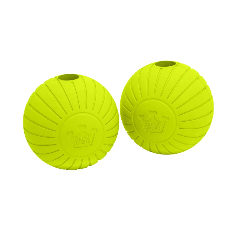 Chew King Boules en Caoutchouc – Durable Jaune, Diamètre 6,35 cm (CM-10066-CS01)