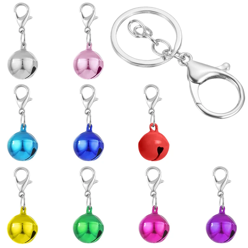Kerros Cloche pour Collier – Lot de 9 Cloches Multicolores avec Mousqueton pour Chat et Petit Chien