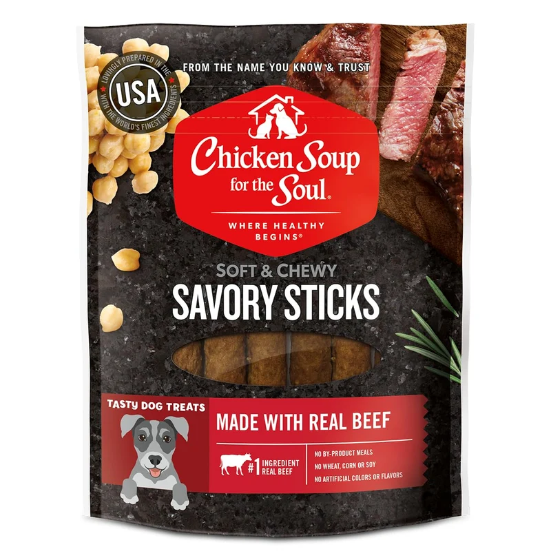 Chicken Soup for the Soul — Bâtonnets Savoureux au Boeuf pour Chien (5 oz) – Premier ingrédient Boeuf, Naturels, Sans Additifs
