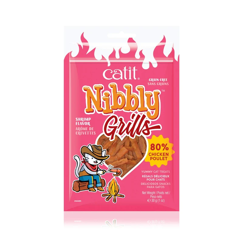 Catit Nibbly Grills – Friandises Sans Céréales pour Chats (Poulet & Crevettes), 1,06 oz