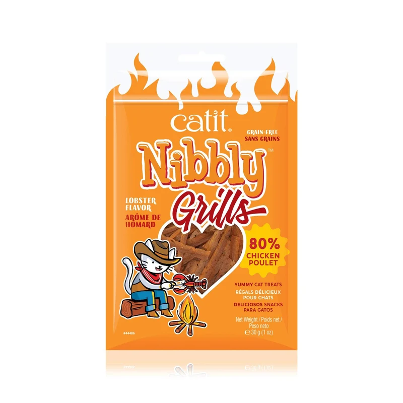 Catit Nibbly Grills – Friandises pour Chats Poulet et Homard Sans Céréales