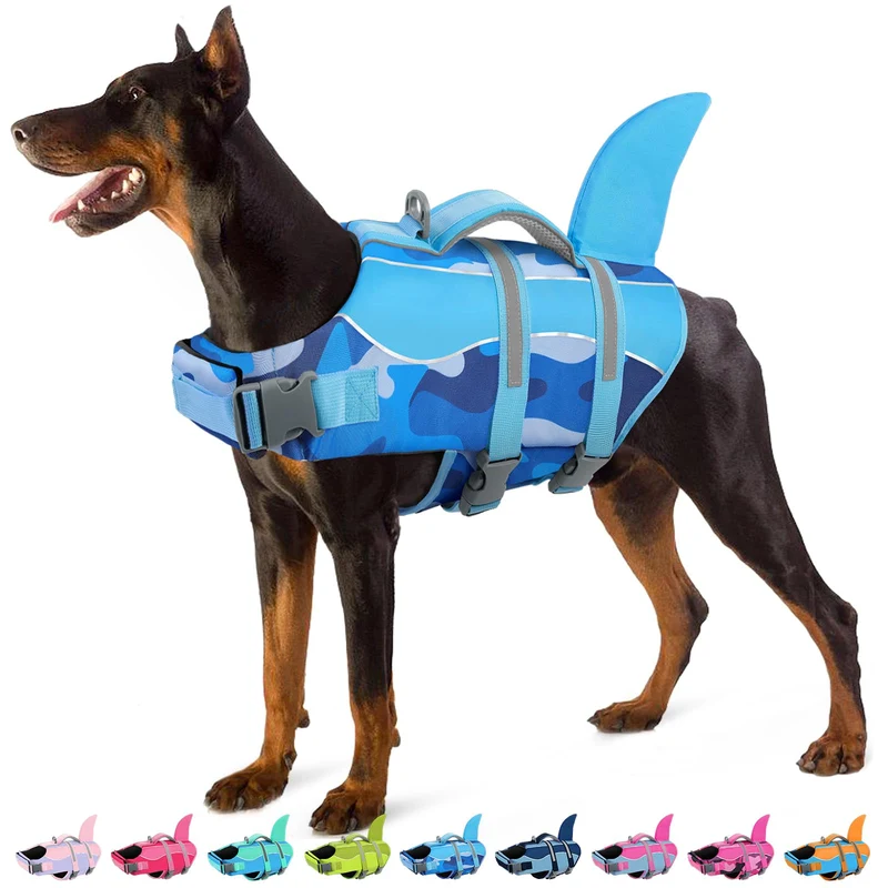 SUNFURA Gilet de Sauvetage Chien - Shark Bleu Camouflage, Taille S
