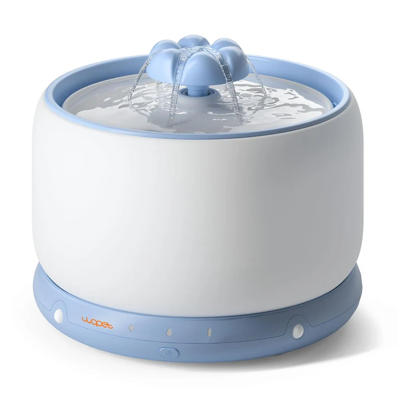 WOPET Fontaine Sans Fil pour Chats et Petits Chiens – Céramique Premium, 3L, 5000mAh, Filtration Triple