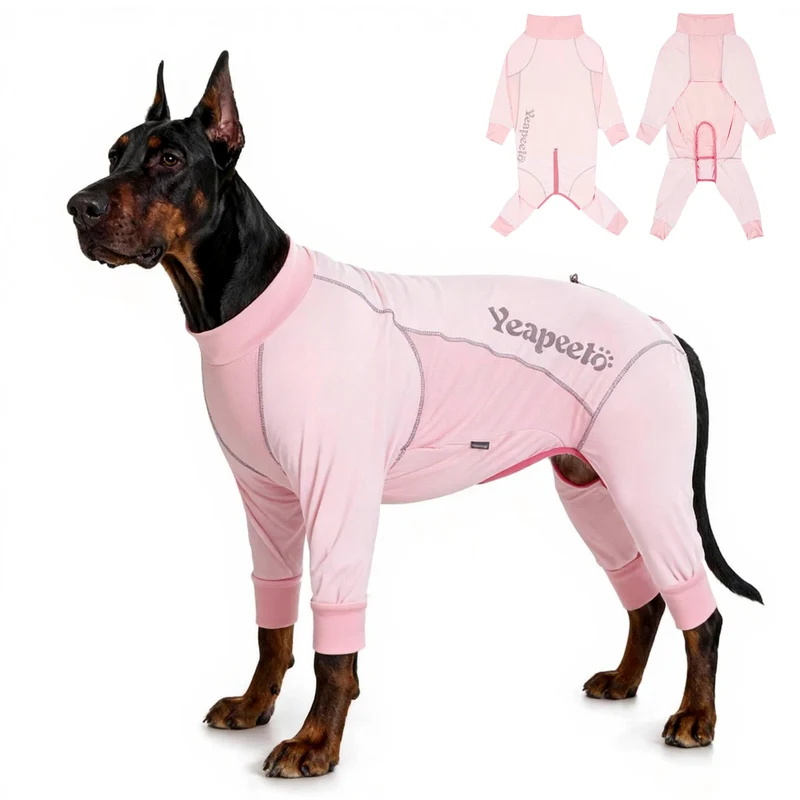 Yeapeeto Combinaison Chien Protection Solaire UPF 50+ – Grands et Moyens, Rose Blush, Séchage Rapide, 7X-Large