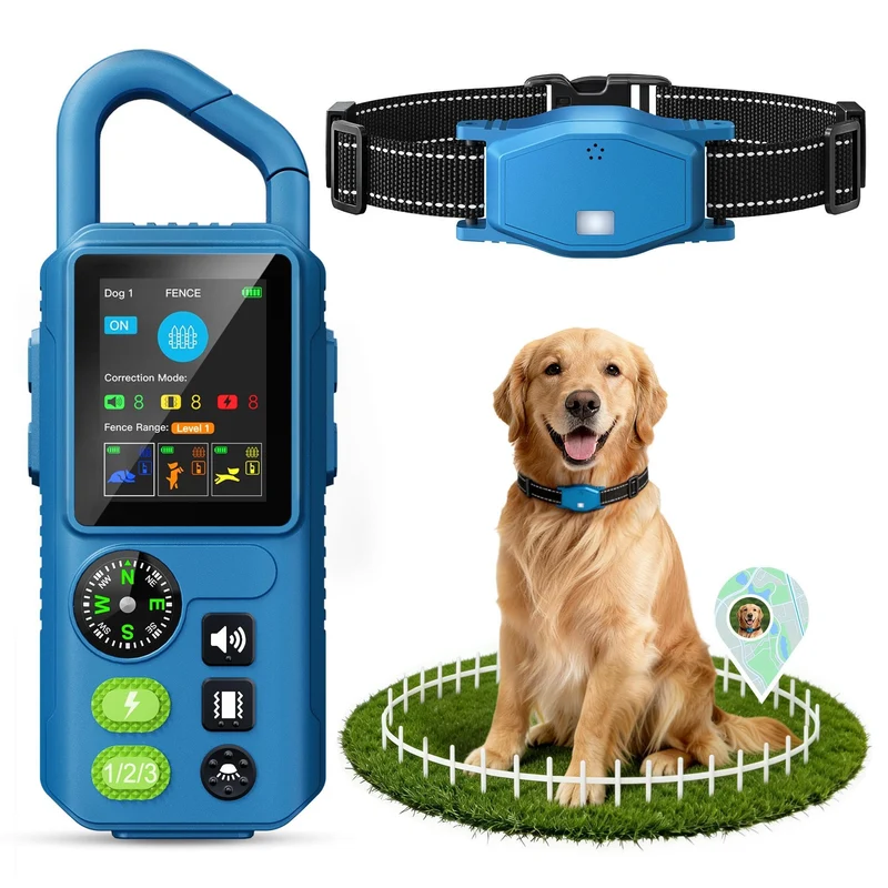PetChums Système de Clôture Sans Fil pour Chiens – 5-en-1, Protection et Entraînement, Portée jusqu’à 394 ft, Distance d’entraînement jusqu’à 3300 ft, Télécommande