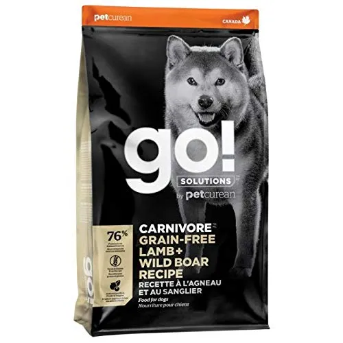 Go! Solutions Carnivore – Croquettes Sans Céréales Agneau & Sanglier, Protéines Élevées, Pour Chiens de Tout Âge, 5,4 kg