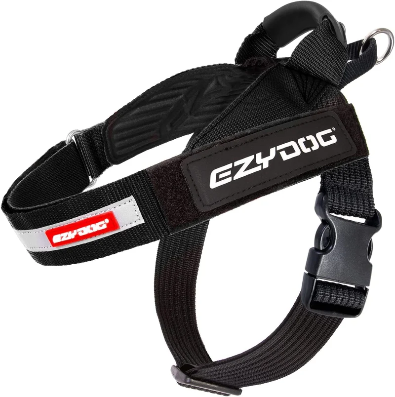 Harnais pour chien EzyDog Express – Ajustable et confortable (XS, Noir)