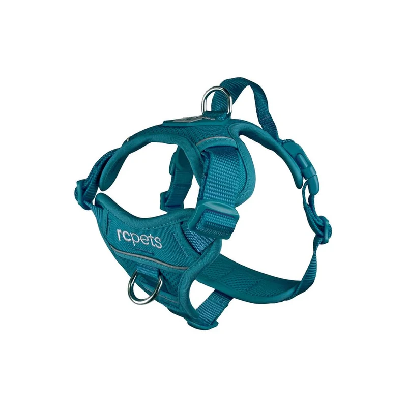 Harnais Momentum RC Pets — double points d'attache, poignée de contrôle et maille respirante | bleu sarcelle foncé, Taille S