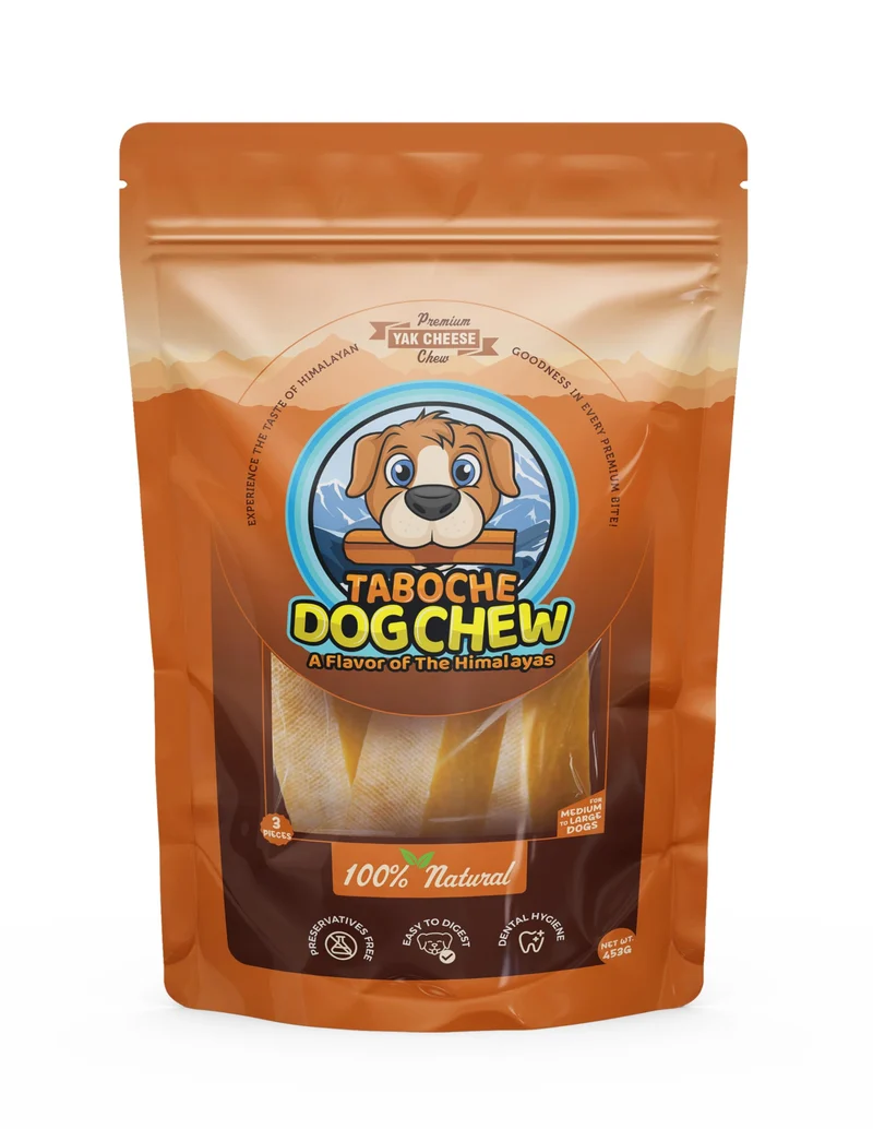 Taboche Dog Chew – Fromage de Yak Bio et Naturel – Longue Durée – Saveur des Himalayas – Extra Large – 453 g