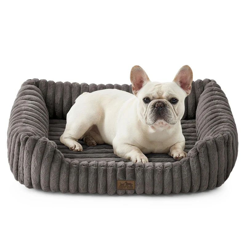 COZY KISS Lit Orthopédique pour Petits Chiens et Chats – Lavable, Antidérapant, Gris (30x23x7)