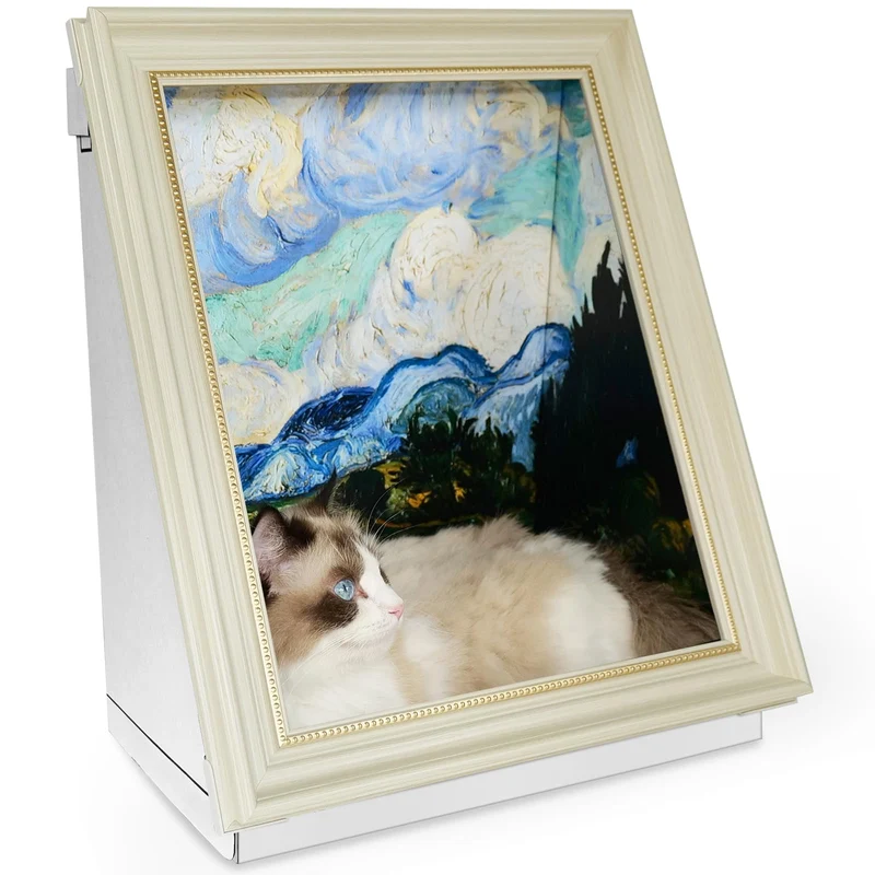 Seyõssbe Mona Lisa Cat Bed – Grifage Horizontal et Lit d’Intérieur Artistique